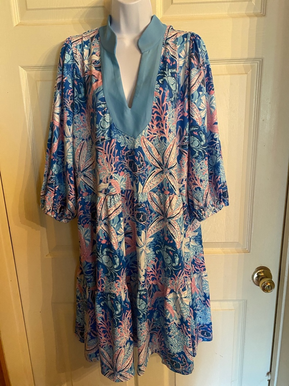 Simply Southern Blue, Pink and Light Blue Floral Tunic Dress